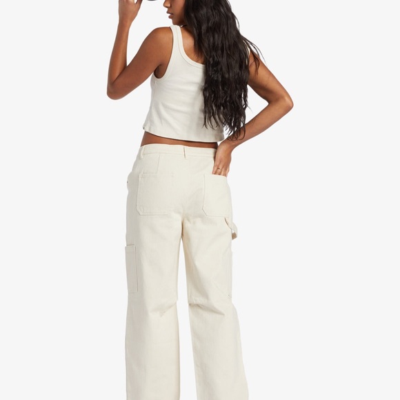 NWT Billabong Leia Cream Cargo Pants Size 26 - Picture 2 of 13
